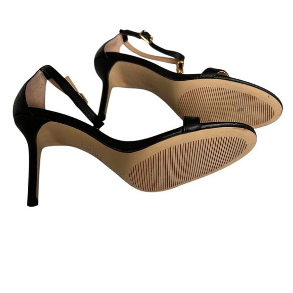 Ralph Lauren Elegant Black and Gold Chain Strap Sandals SZ 8 - Picture 6 of 6